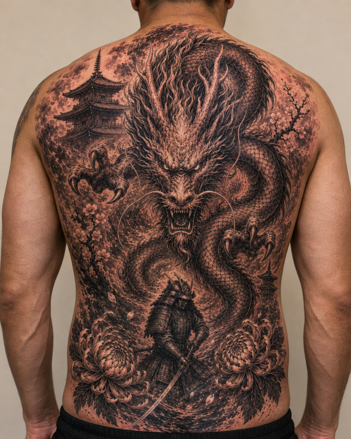 Asian Neo-Traditional tattoo by Luca at Overthink-Ink Saigon