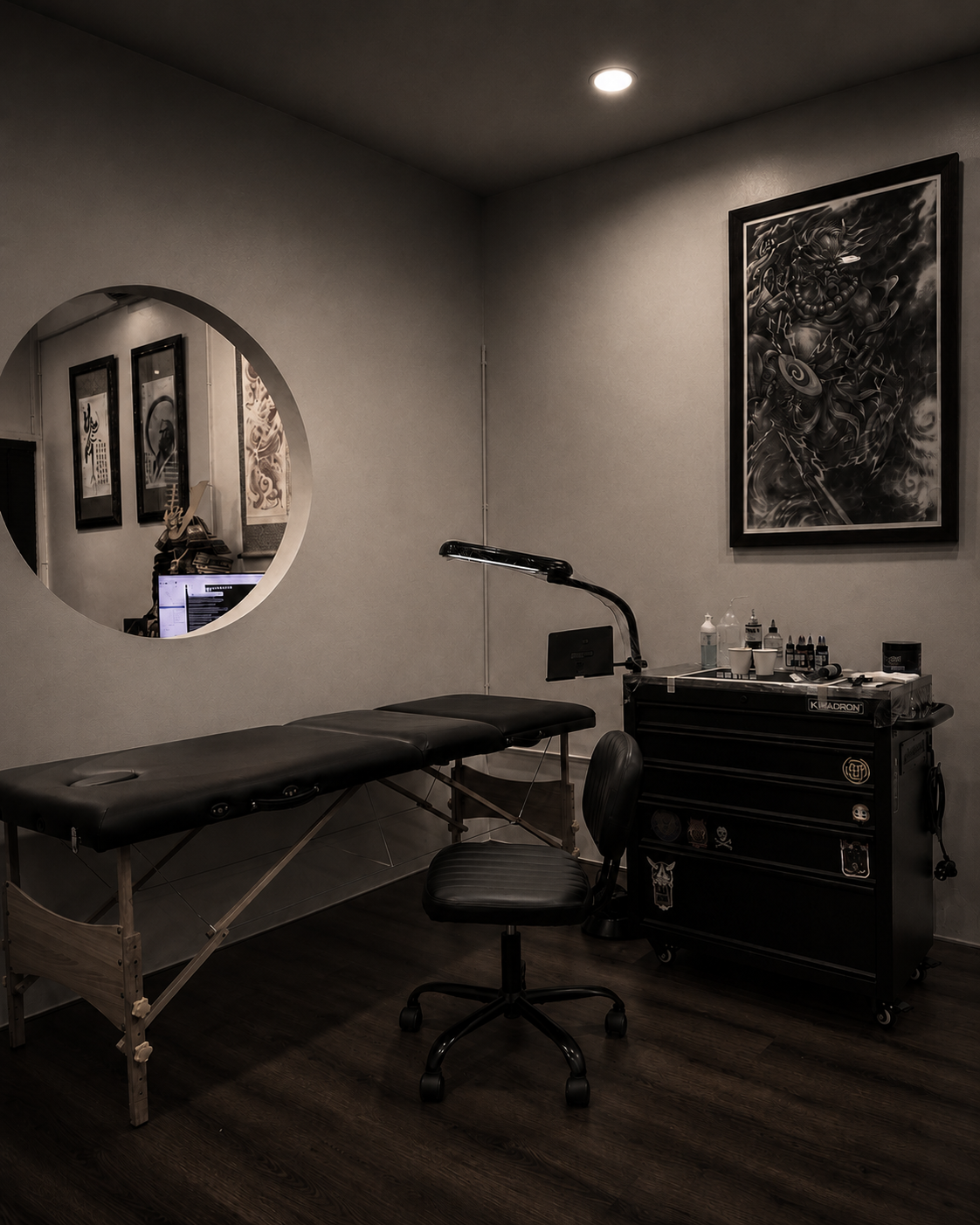 Interior of Overthink Ink Tattoo and Piercing studio in Ho Chi Minh City